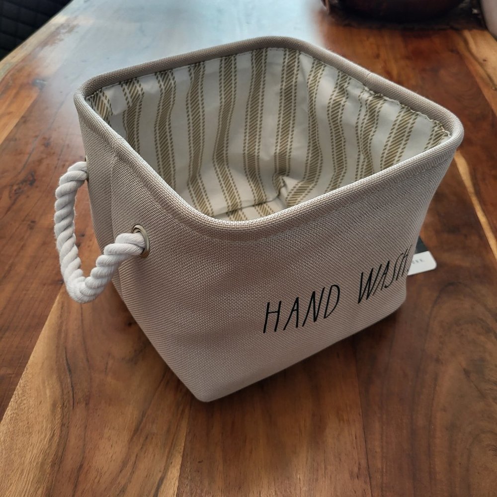 New Rae Dunn Laundry Basket HAND WASH